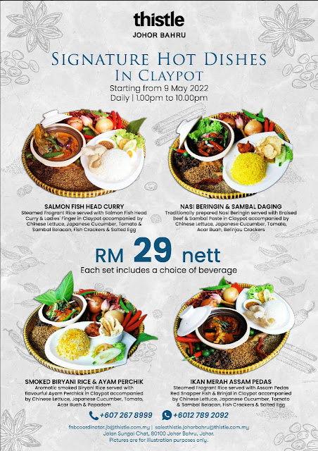Set Menu Claypot Di Thistle Johor Bahru Hanya RM29 Sahaja
