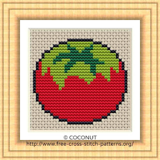 TOMATO, FREE AND EASY PRINTABLE CROSS STITCH PATTERN