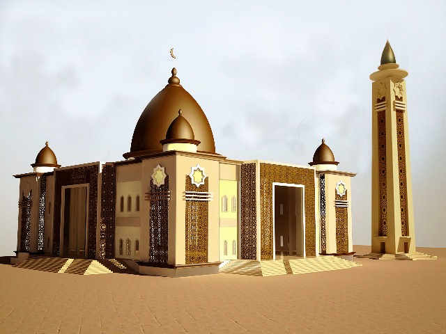 arsitektur desain bangunan masjid indah 011