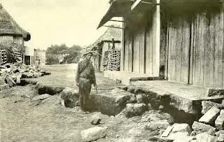 Ground fissures in Lemery after the 1911 eruption