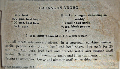 Batangas Adobo - By Nora Daza