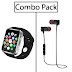  smart watch and stereo super bass wireless earphone