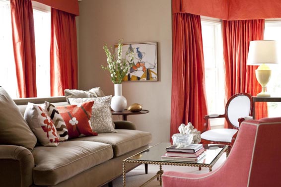 Red and Beige Living Room Colors