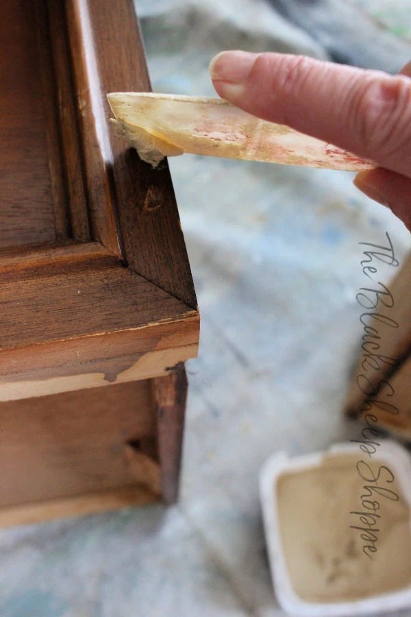 Use wood filler to smooth out imperfections in the wood.