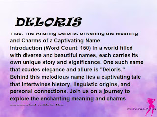 meaning of the name "DELORIS"