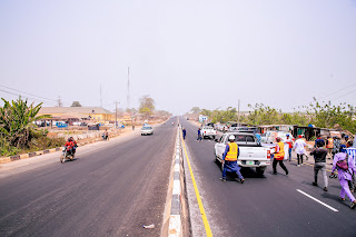 Governor of Osun State, Ademola Adeleke, inspects the construction of the Osogbo-Ikirun-Kwara boundary road (10.5km) road