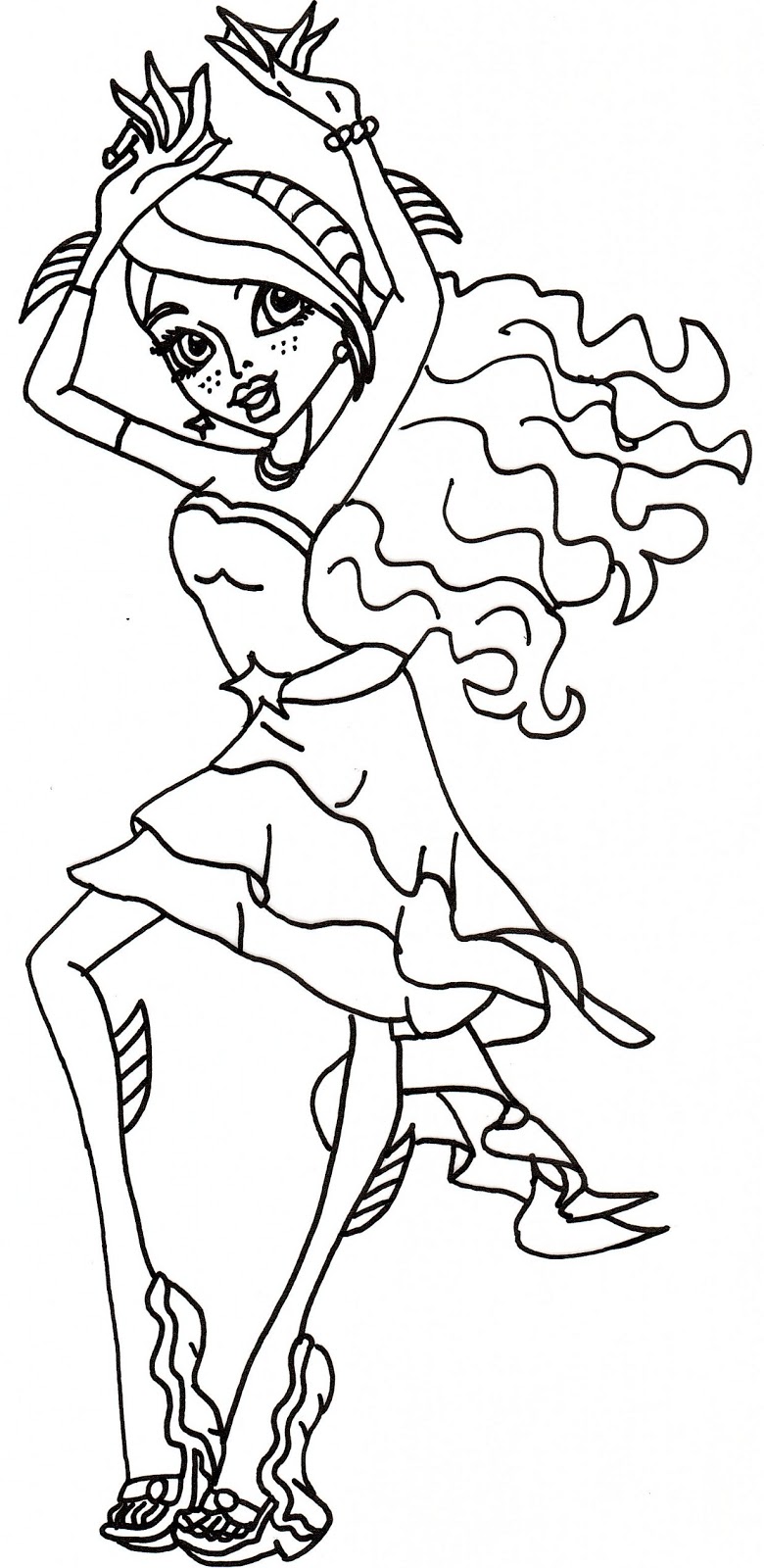 Download Free Printable Monster High Coloring Pages: Lagoona Blue Dot Dead Gorgeous Coloring Sheet