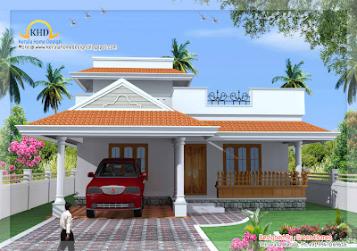 Kerala style single floor house plan - 139 square meters (1500 Sq. Ft.) - December 2011