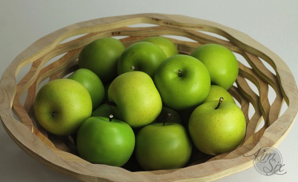 Wooden layered basket scroll saw bowl