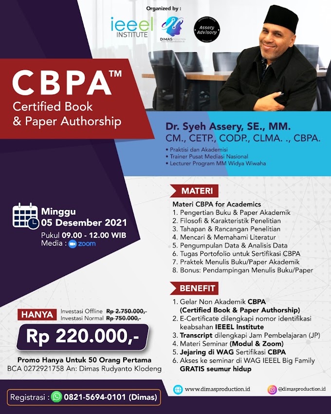 Certified Book And Paper Authorship (CBPA) For Academics 