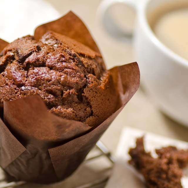 Fit czekoladowe muffiny na bazie mąki pełnoziarnistej