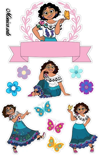 Maribel Madrigal de Encanto de Disney, en Caricatura: Toppers para Tartas, Tortas, Pasteles, Bizcochos o Cakes para Imprimir Gratis.