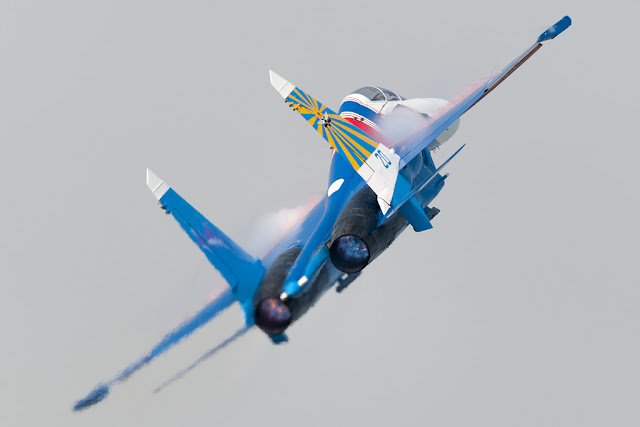 Blue Sukhoi Su-27 Flanker