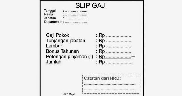 Contoh Slip Gaji Karyawan