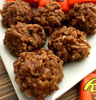 No Bake Reeses Krispy Cookies