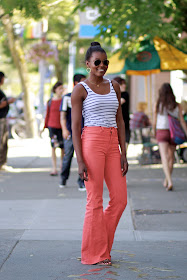 Seattle Street Style Fashion Tiffany Myles model high waisted jeans