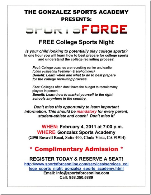 Sports Force - FREE College Sports Night