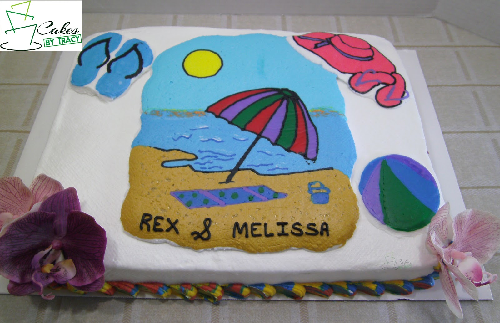 Beach theme bridal shower cake 2