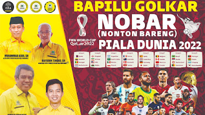 PIALA DUNIA 2022 QATAR,Bappilu Golkar Morowali Siaap Gelar Nonton Bareng