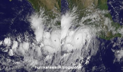 Hurrikan HILARY löst sich von mexikanischer Küste - Sturmwarnung deaktiviert, Hilary, Pazifik, Mexiko, Sturmwarnung, Satellitenbild Satellitenbilder, Hurrikanfotos, Loop, September, aktuell, major hurricane, 2011, Hurrikansaison 2011, 