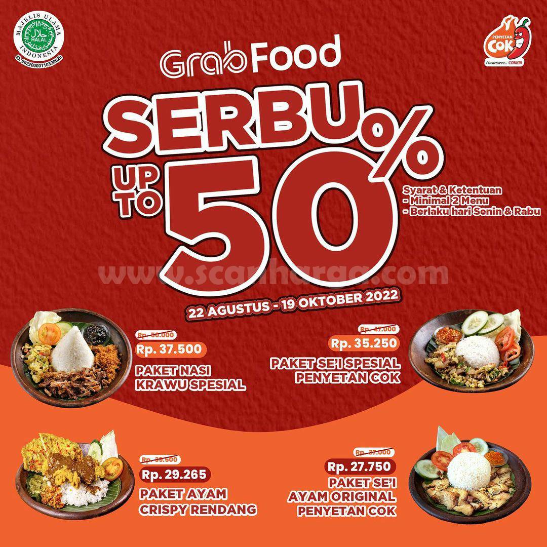 PENYETAN COK Promo DISKON 50% via GRABFOOD