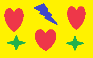 hearts-stars-thunders-yellow-background-paint-photo