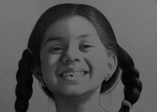 Smiley Girl Pencil Sketch