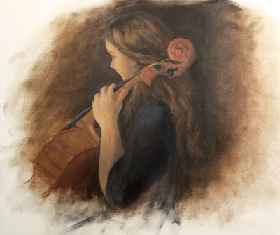 G. Sivitz, oil painting, portrait, cello, cellist, art