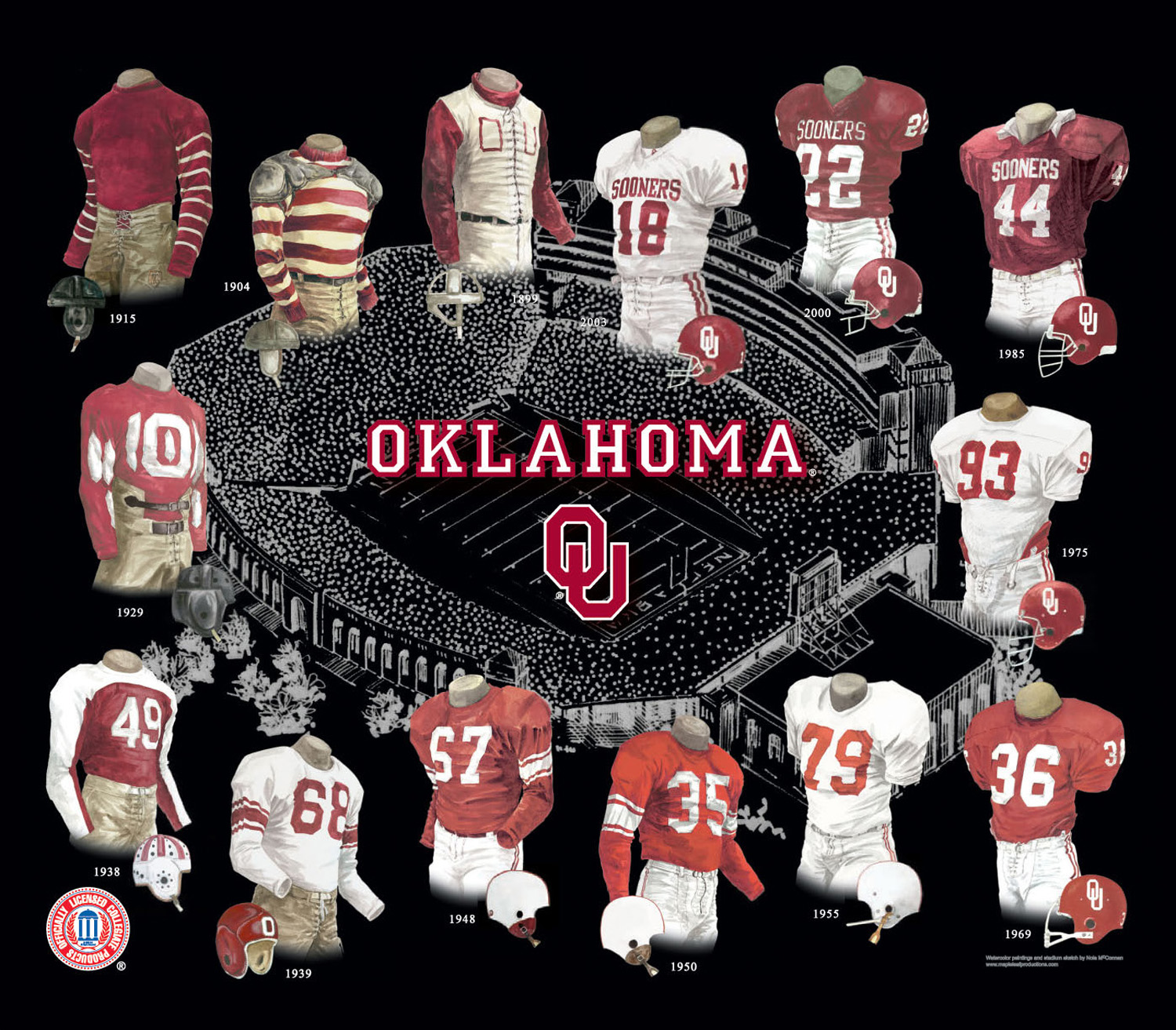 University of Oklahoma Sooners Football Uniform and Team History ...