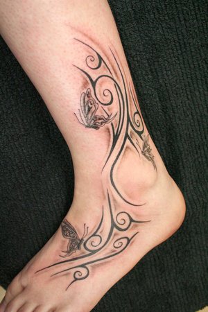 Nice Foot Tattoo Ideas With Butterfly Tattoo Designs With Image Foot 