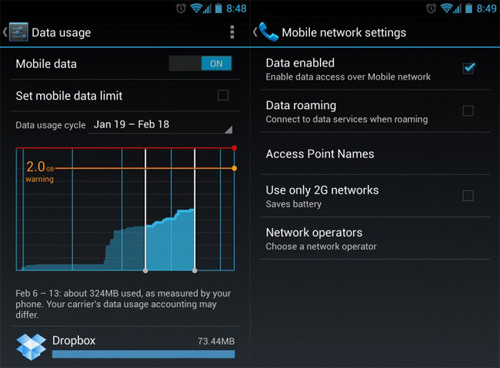 how to Disable Mobile Data