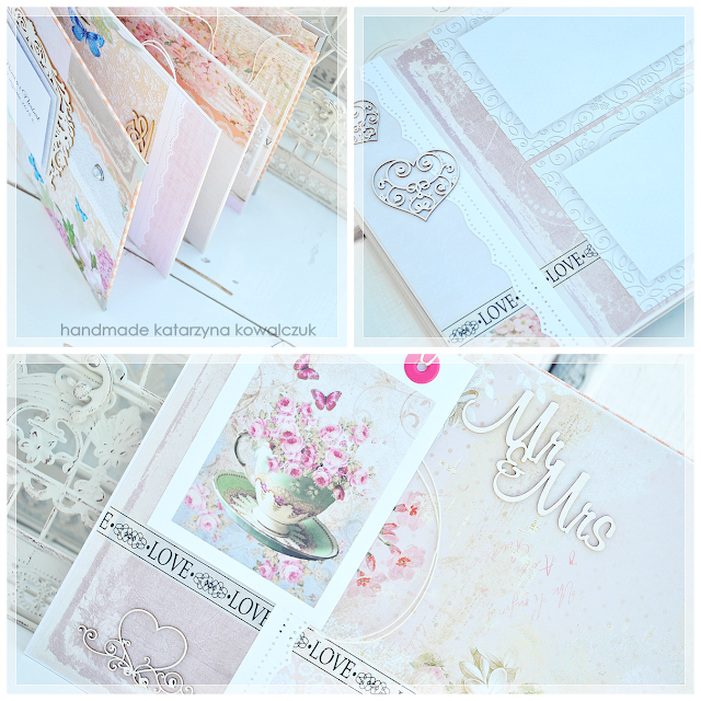 album ślubny romantyczny scrapbooking