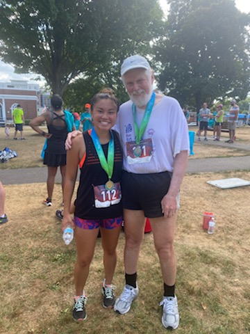 Larry and Alana both won age-group medals in the 20th annual Hope for Health 5K on Sunday, Aug. 7.