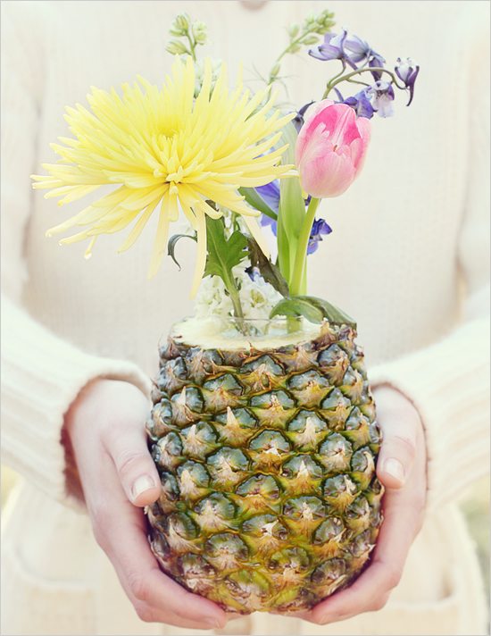 DIY Fruit and Flowers Centerpiece from Hilton Pittman Photography