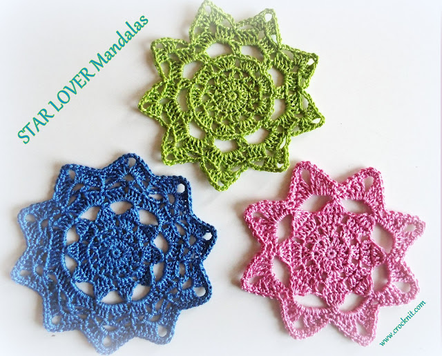 how to crochet, mandalas,motifs, stars, free crochet patterns,