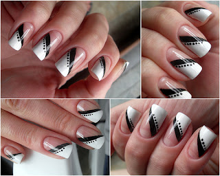 Tutorial de unhas Tape Mani ou unhas decoradas com fita adesiva - Fotos