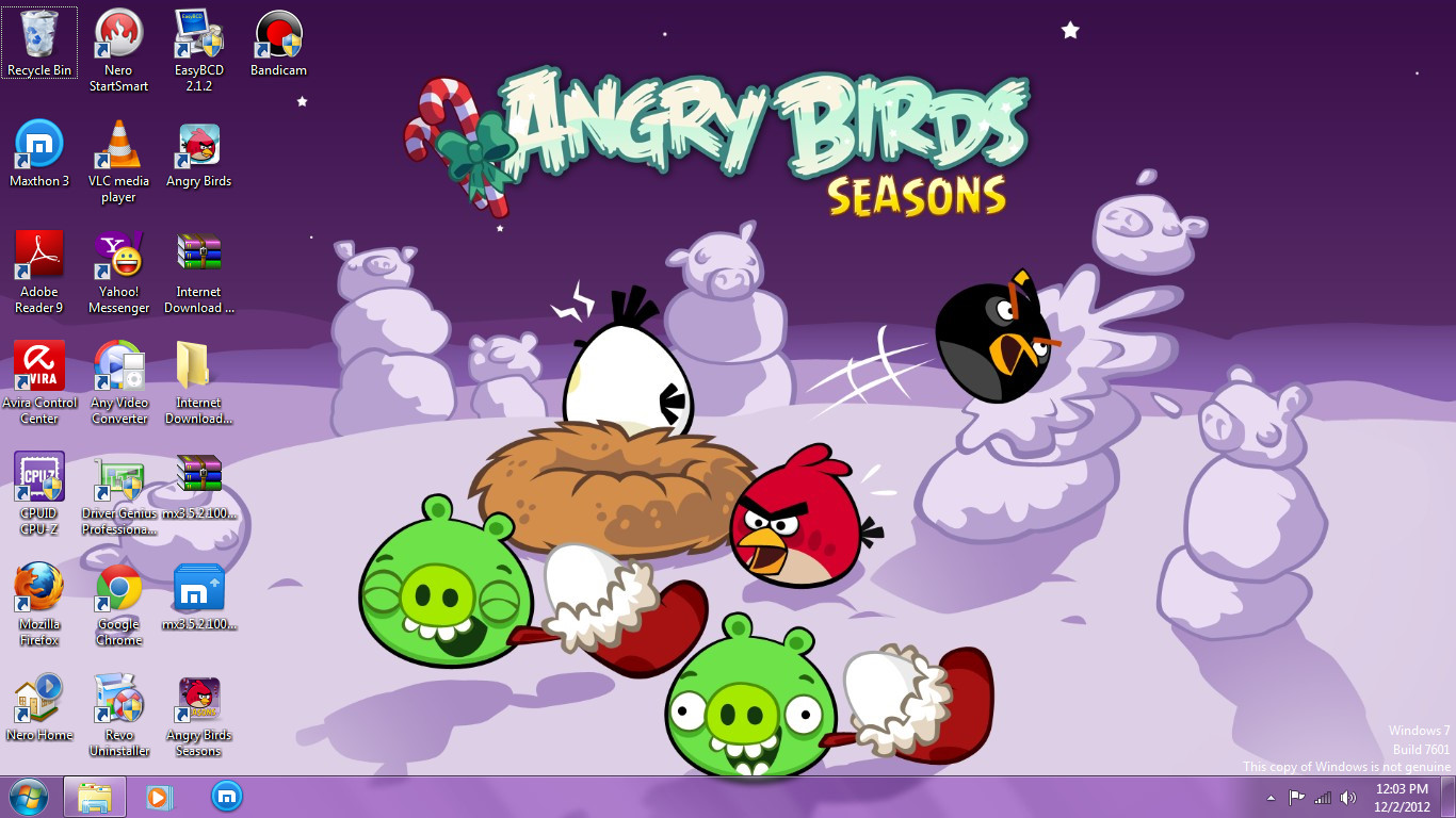 Angry Birds Official 2012  Angry Birds Seasons Windows 7 Theme