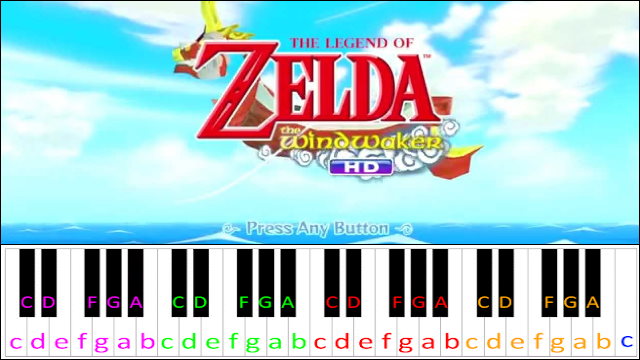The Legend of Zelda: The Wind Waker - Title Screen (Hard Version) Piano / Keyboard Easy Letter Notes for Beginners