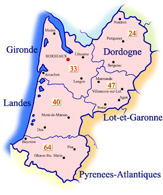 Aquitania Mapa de Ciudades