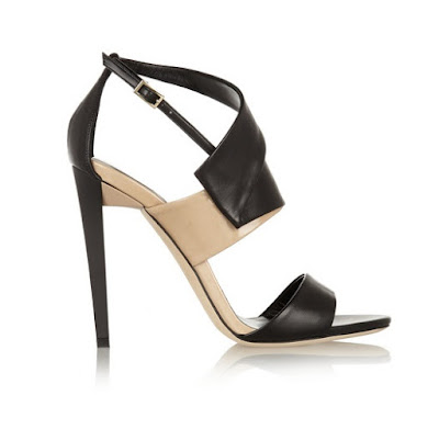 Jimmy Choo black and white trapeze stiletto sandals