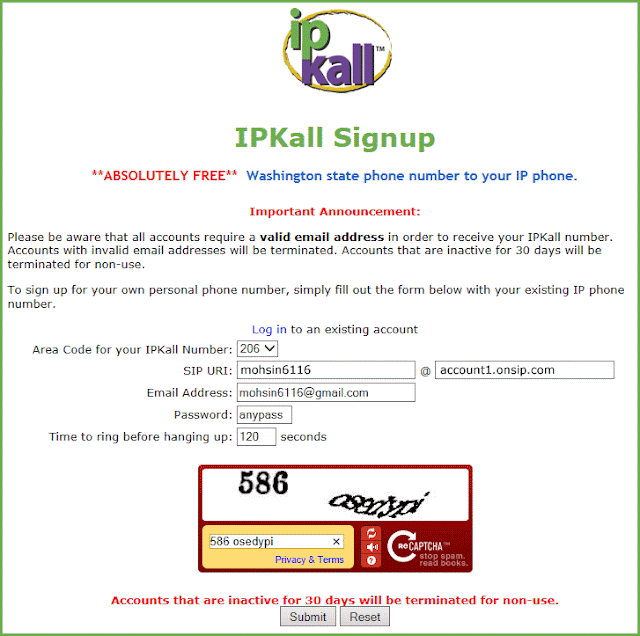 Sign up on ipkall.com
