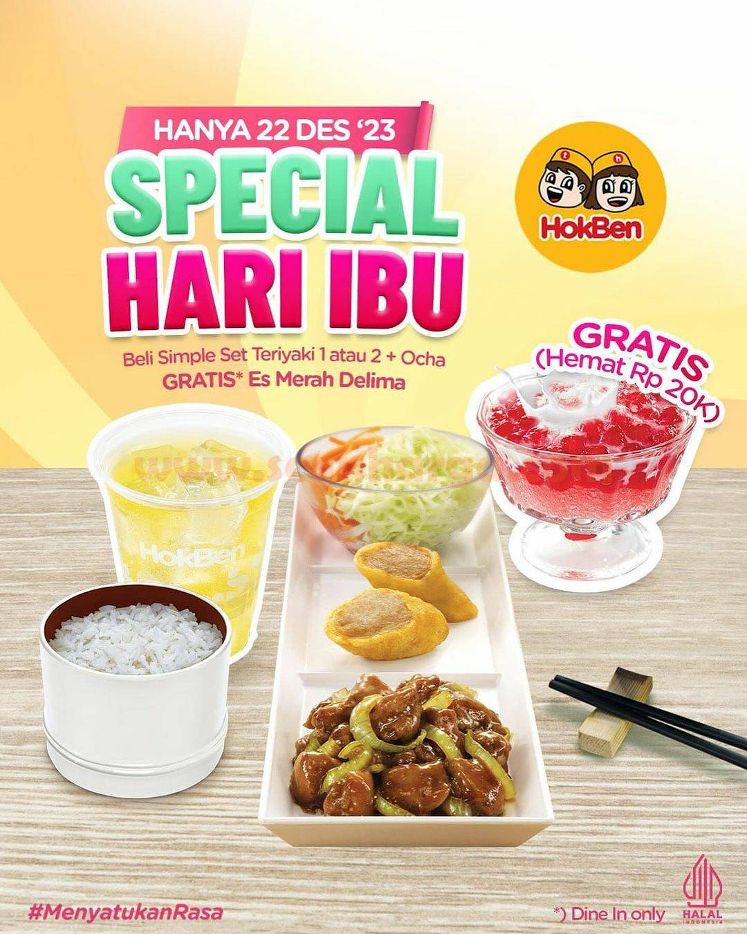 Promo HOKBEN HARI IBU SPESIAL GRATIS ES MERAH DELIMA