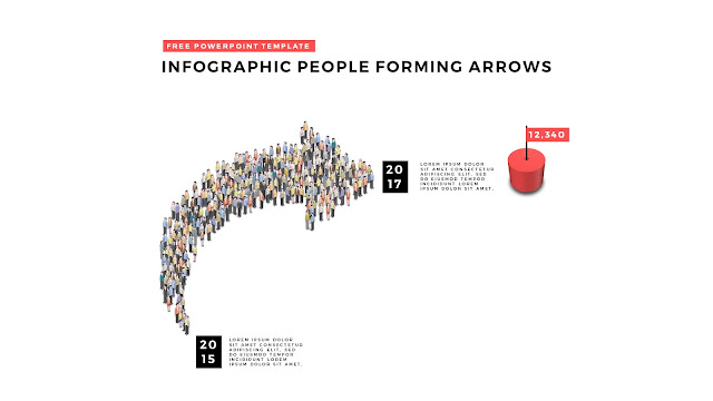 Free PowerPoint Template with Infographic People Forming Arrows Slide 1