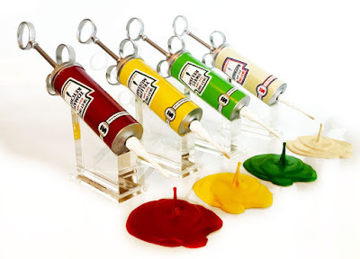 Condiment Junkie Resin Sculpture Series 2 by Sket One - Sketchup, Mustard, Reslish & Mayo