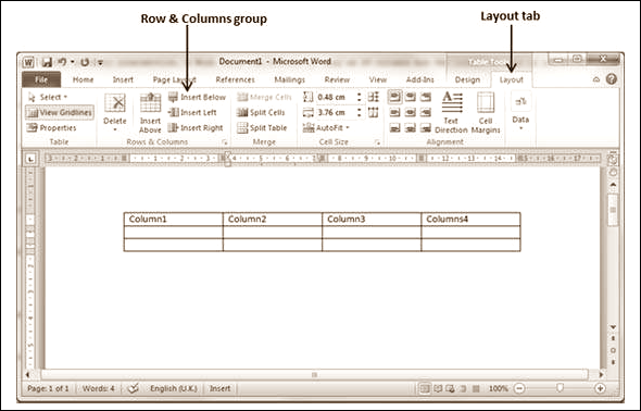  tentu sangat perlu anda tahu bahwa pada microsoft word kita sanggup menciptakan tabel Cara Menambah Atau Menghapus Baris (ROWS) dan Kolom(COLUMNS) Microsoft Word