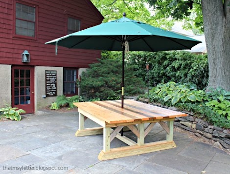 ana white double trestle outdoor table - diy projects
