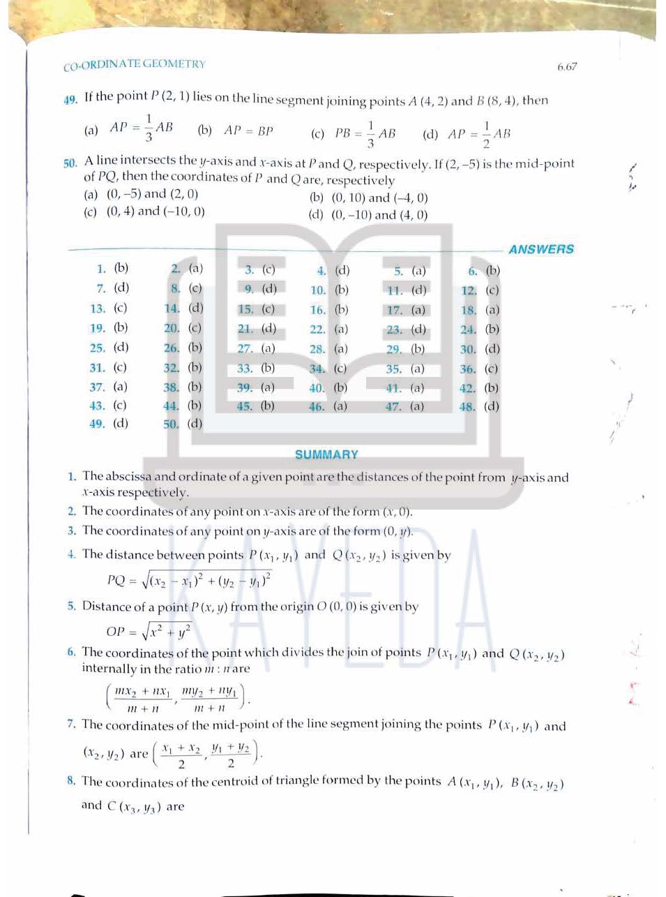 RD Sharma Class 10 Mathematics | Chapter6: Co-ordinate Geometry