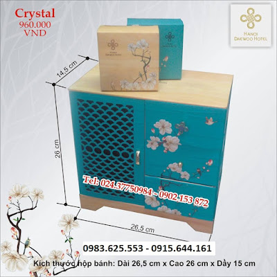Kích thước hộp bánh trung thu khách sạn daewoo 2018 crystal