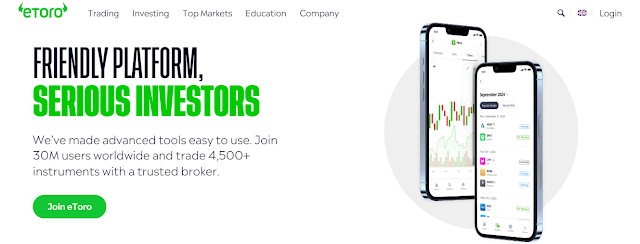 موقع eToro يُعَدُّ واحدًا من المنصات الرائدة في عالم التداول الاجتماعي والاستثمار عبر الإنترنت، حيث يقدم تجربة فريدة تجمع بين التداول التقليدي والشبكات الاجتماعية