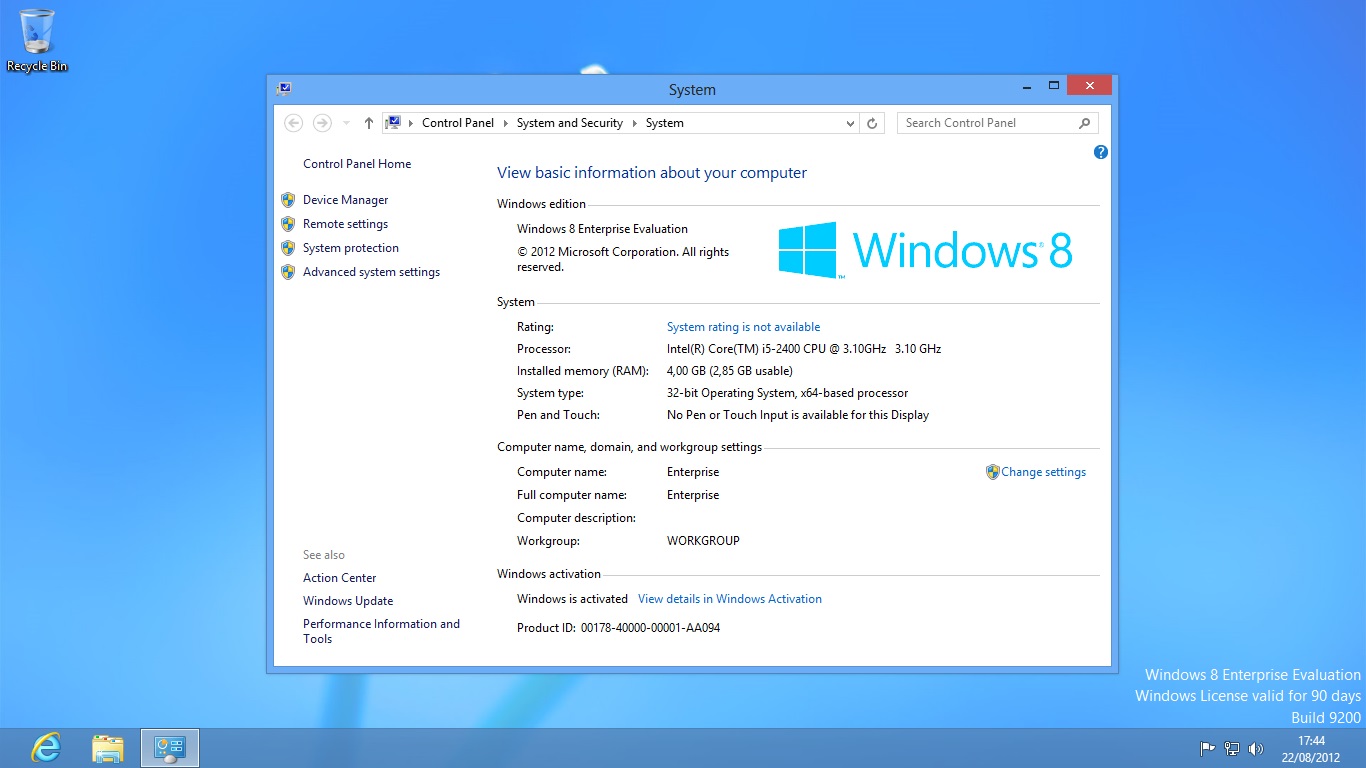 Windows 8 Enterprise Edition Key | Apps Directories